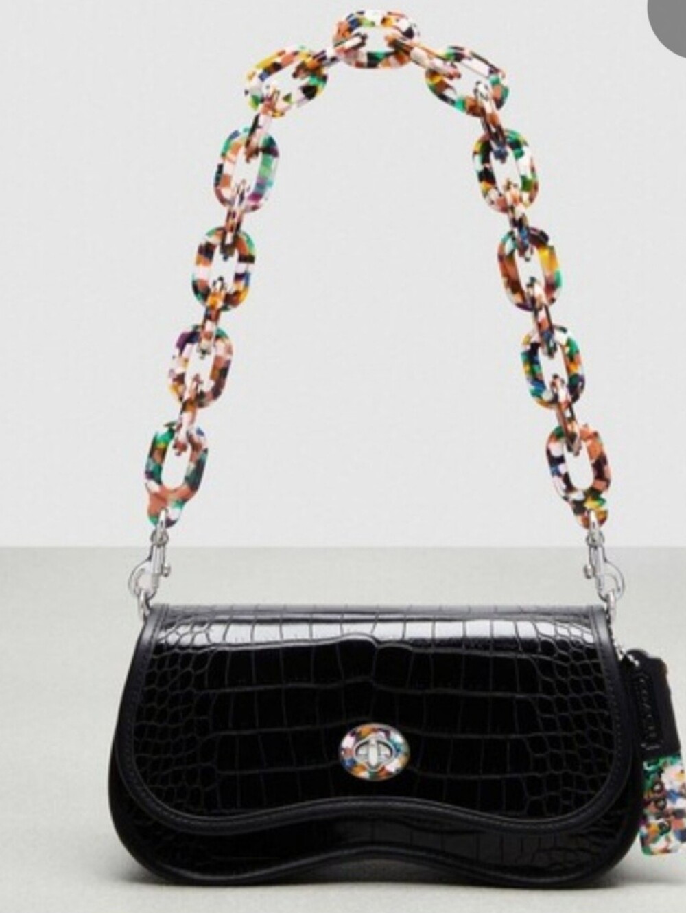 Coachtopia Wavy Dinky Bag Crocodile Embossed Leather